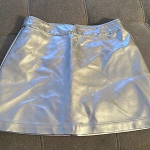 METALLIC MINI LEATHER SKIRT